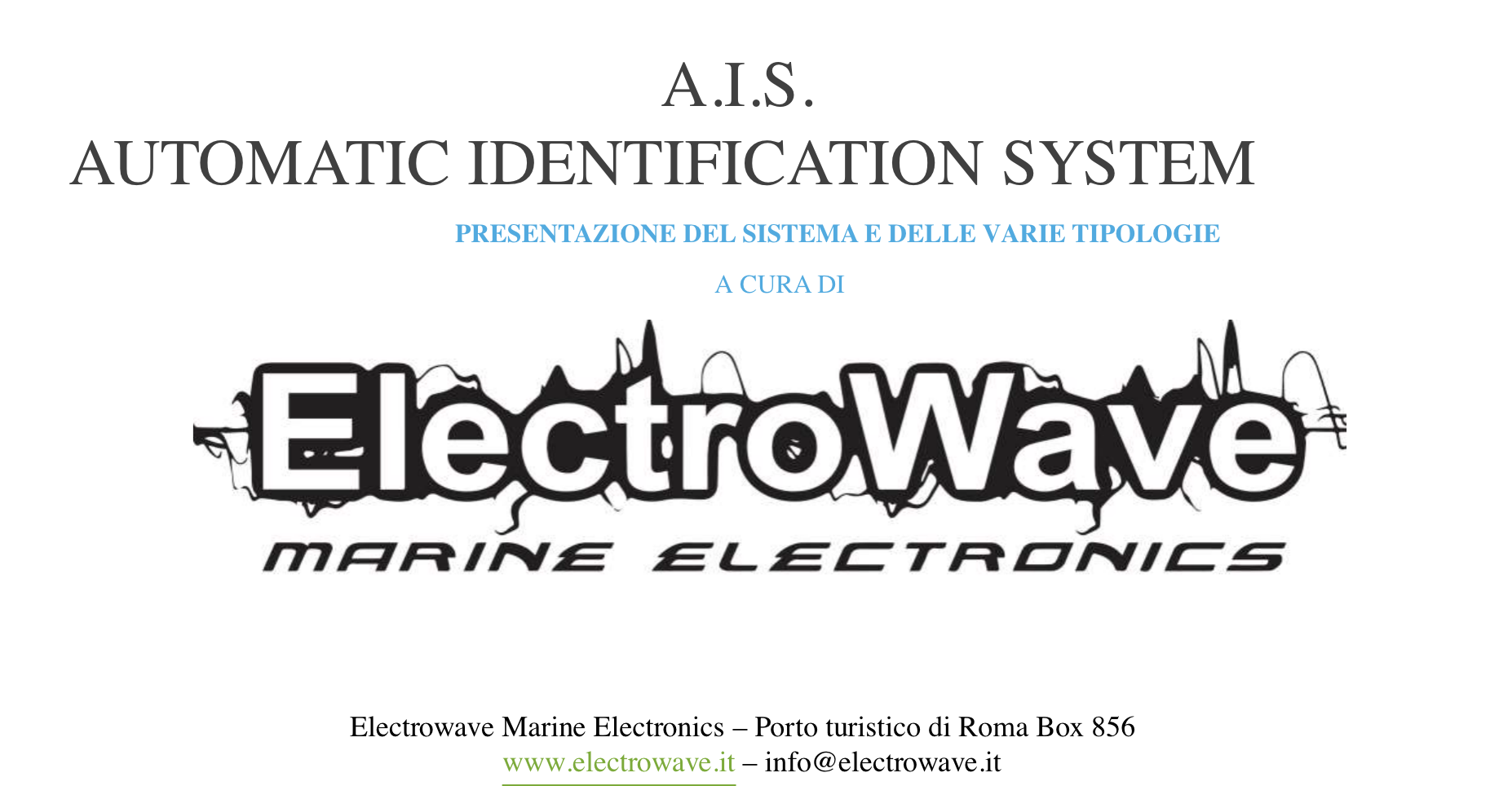 Sistema AIS – Automatic Identification System: introduzione